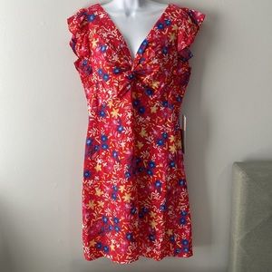 NWT Eliza J Ruffled Cap Sleeve Floral Mini Dress 12